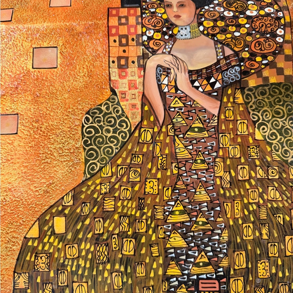 Gustav Klimt Inspired Art jewelry box Gold and Black